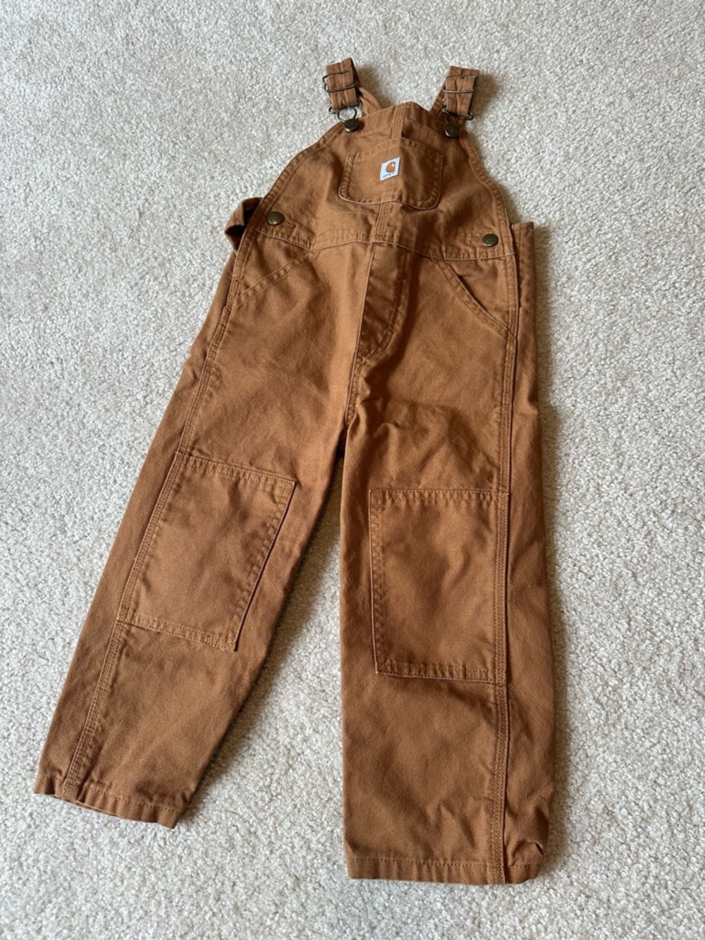 Carhartt Tan/Light Brown Kids' Bib Overalls - 3T